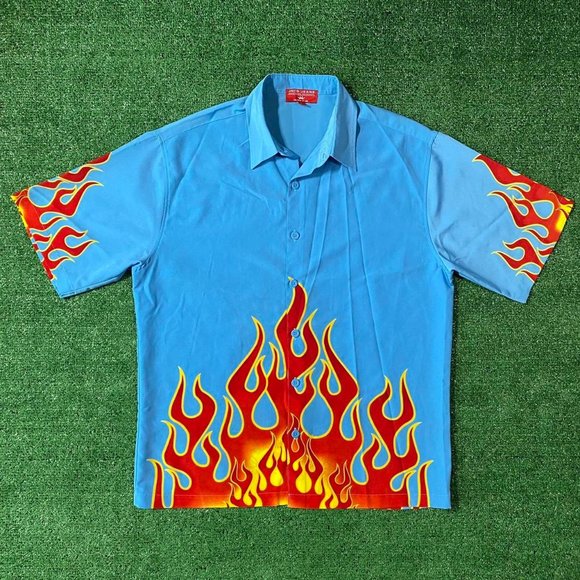Vintage Y2K JNCO button up shortsleeve shirt. - Picture 1 of 6